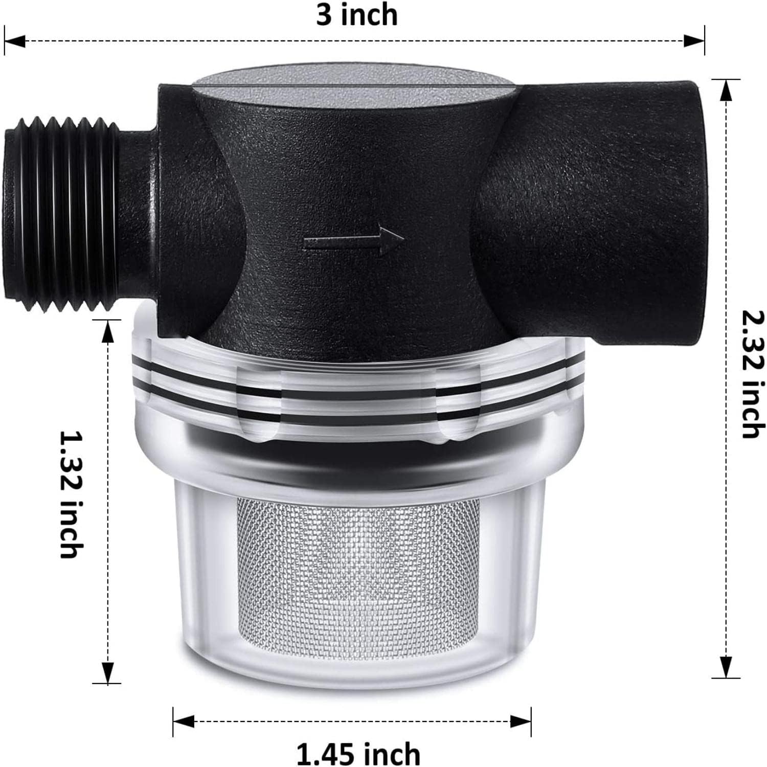 4 pack RV water pump strainer filter — view 3