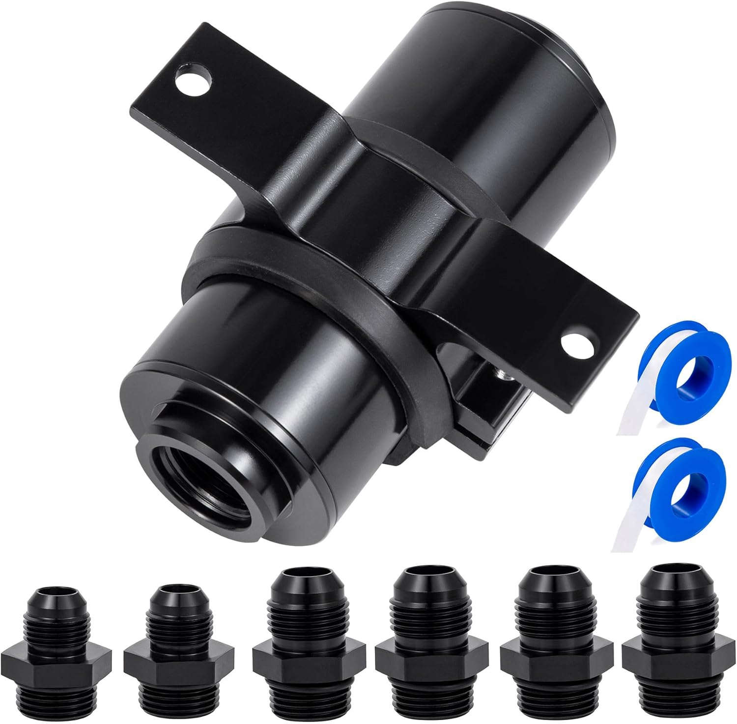 10 micron inline fuel filter black — view 2