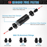 10 micron inline fuel filter black — view 3