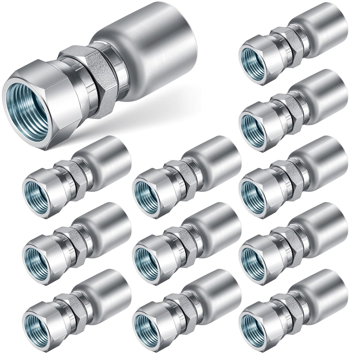 12 pcs 3/8 inch hydraulic hose fittings — view 2