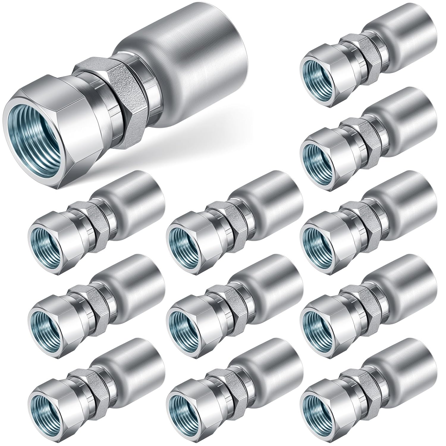 12 pcs 3/8 inch hydraulic hose fittings — view 2