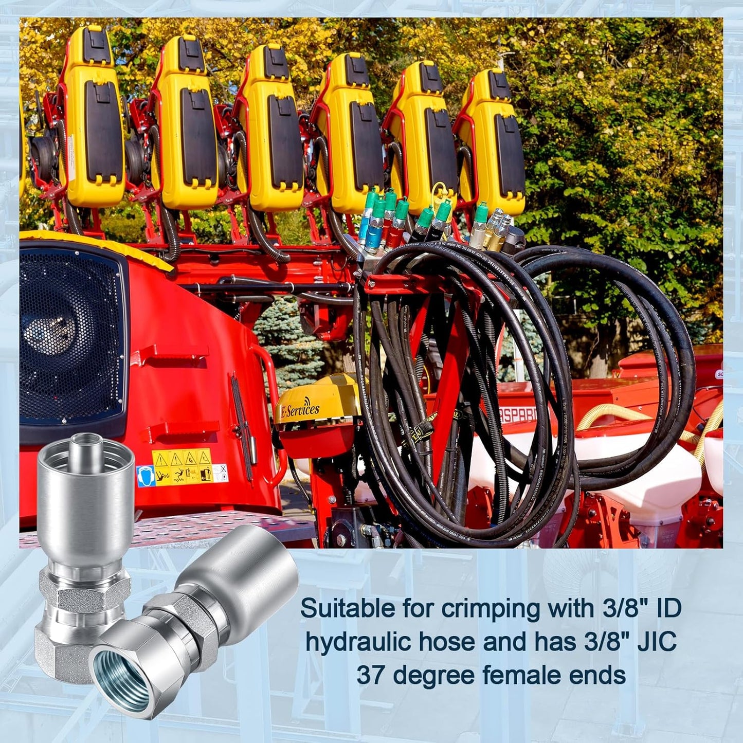 12 pcs 3/8 inch hydraulic hose fittings — view 5