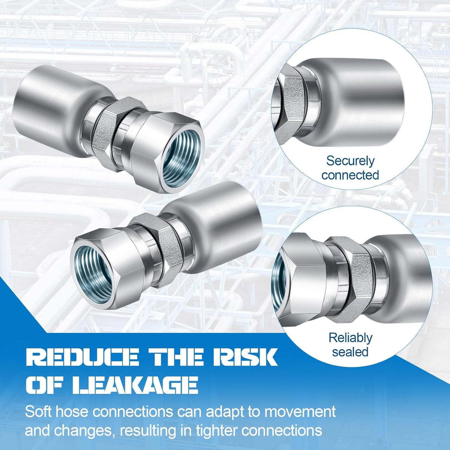 12 pcs 3/8 inch hydraulic hose fittings — view 6