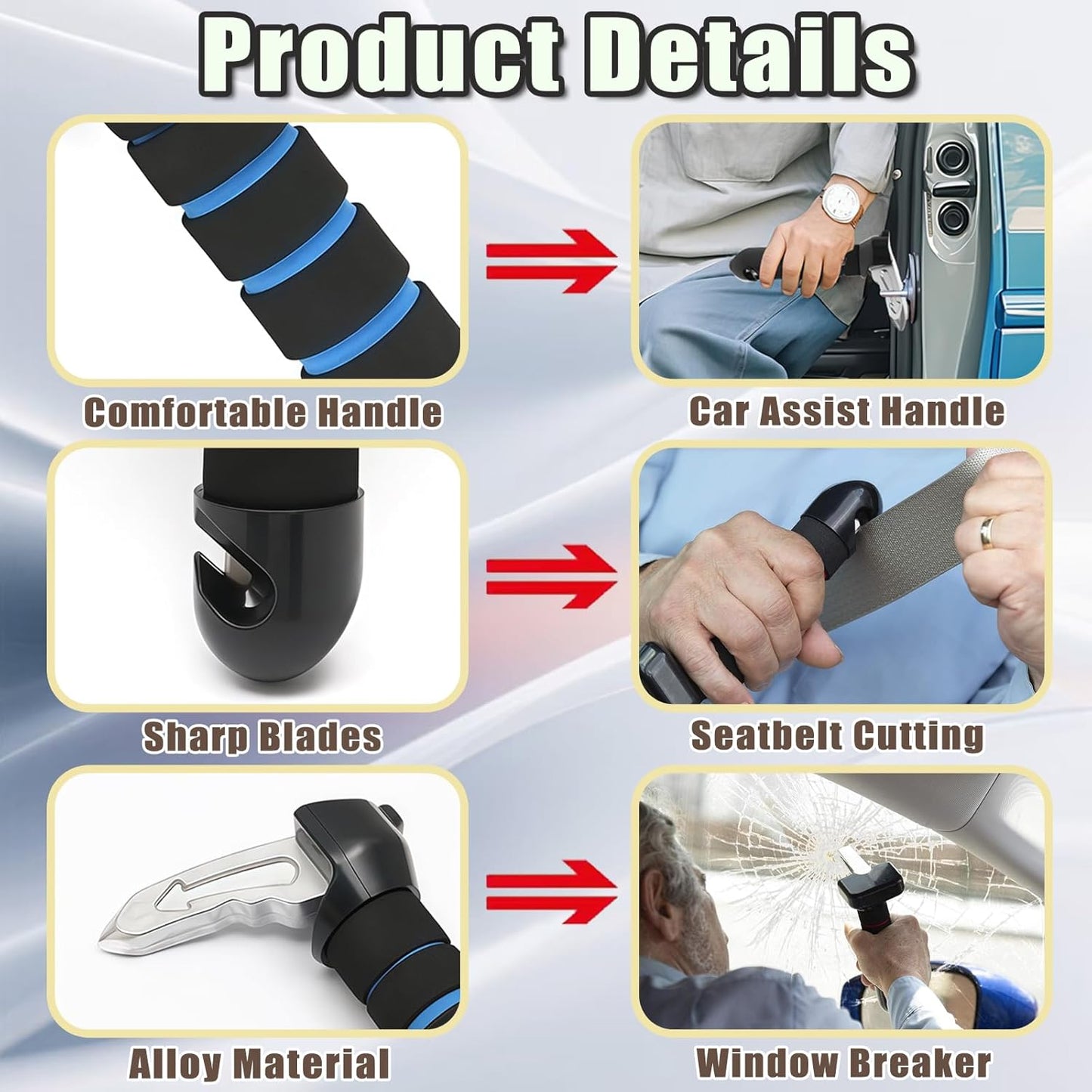 3-in-1 car grab handle assist — view 4
