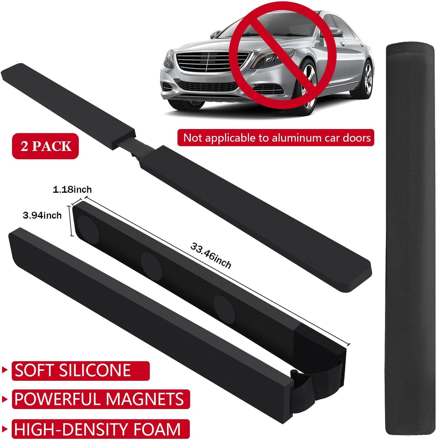 2 pack magnetic car door dent protector — view 3
