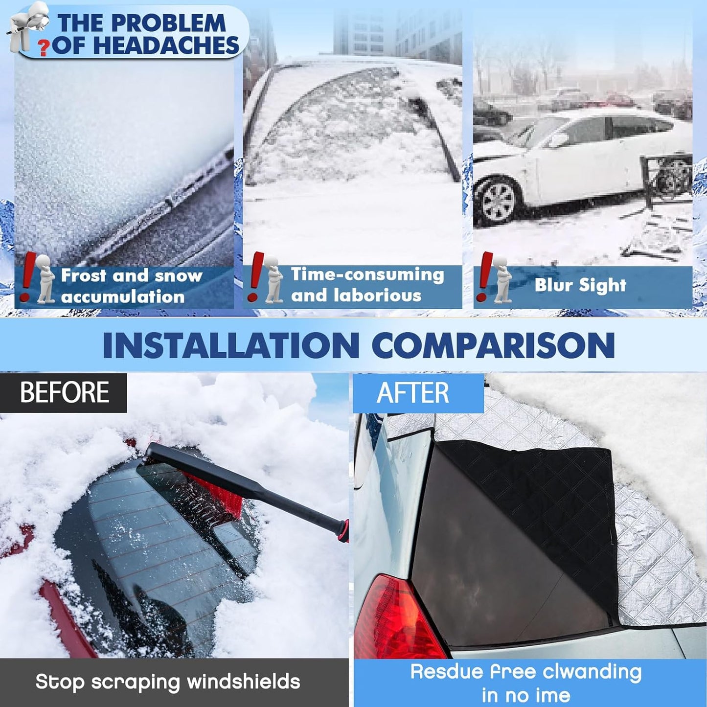 4 pcs car windshield sun shade set — view 7