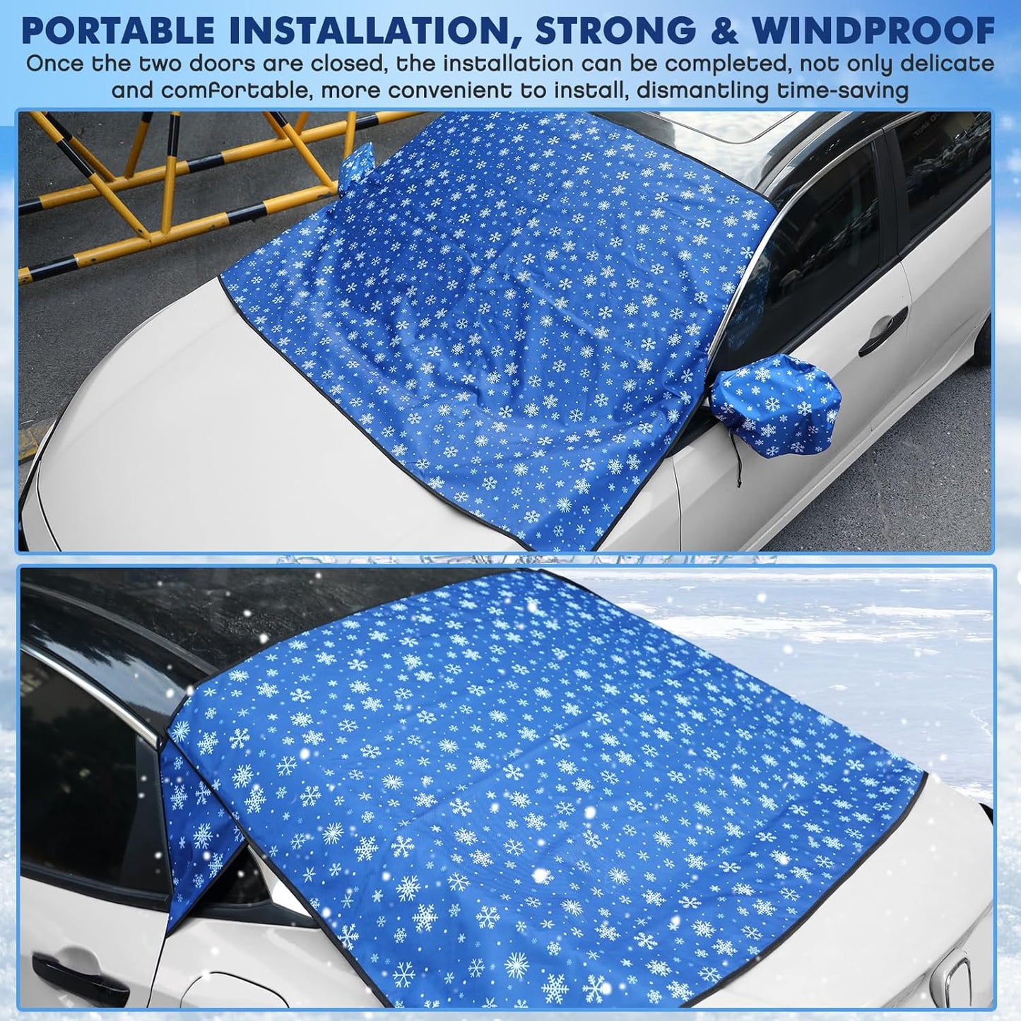 2 pcs windshield snow cover set — view 3