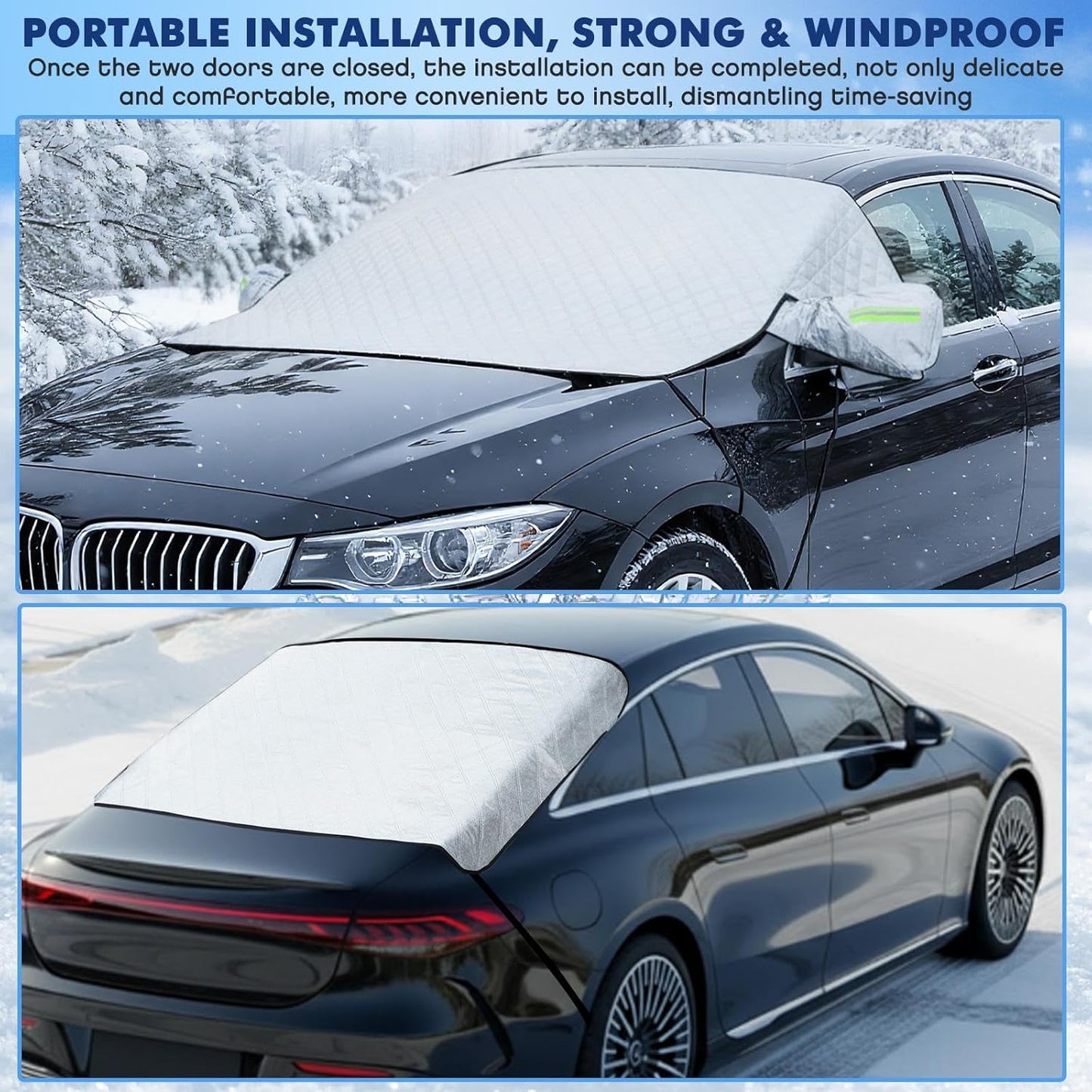 2 piece car windshield sunshade set — view 4