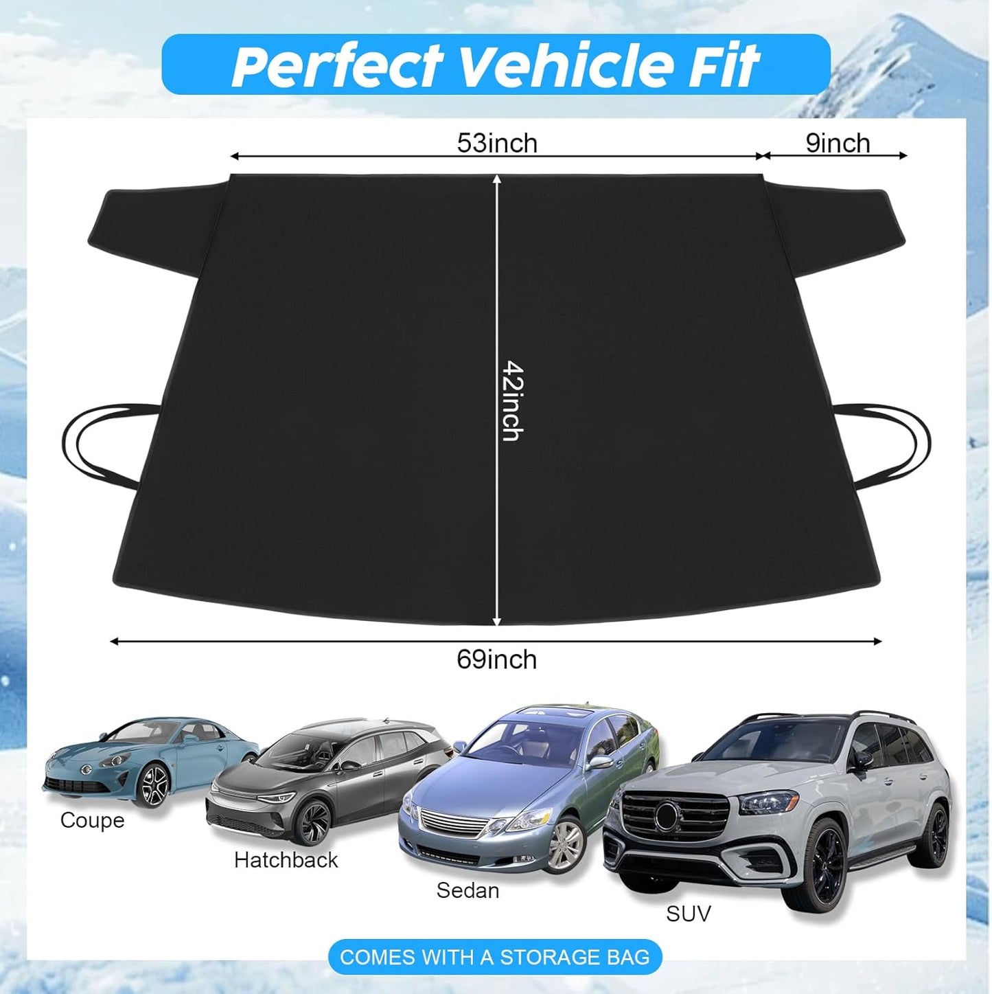 600D Oxford windshield snow cover — view 3