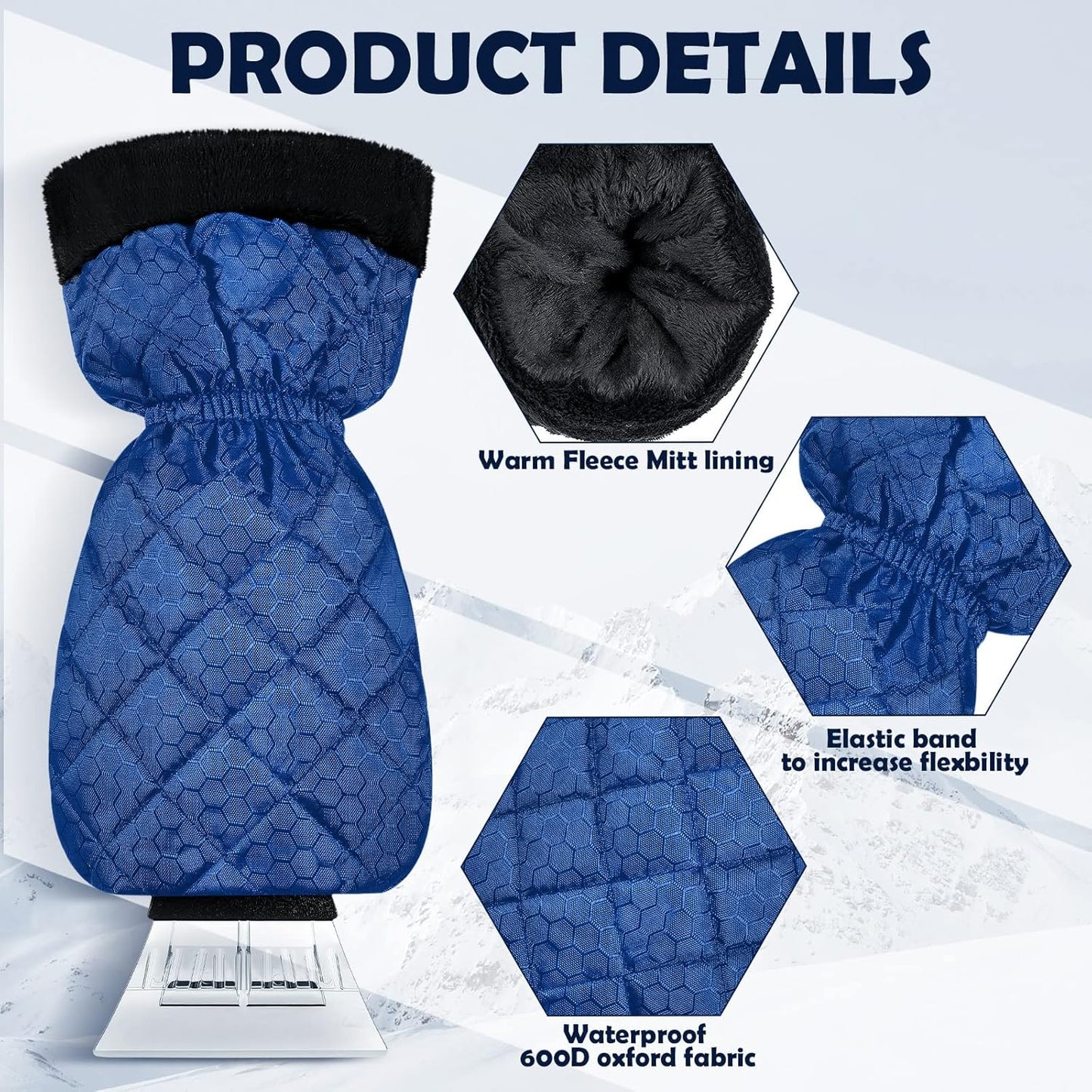 9 pack ice scraper with glove — view 4