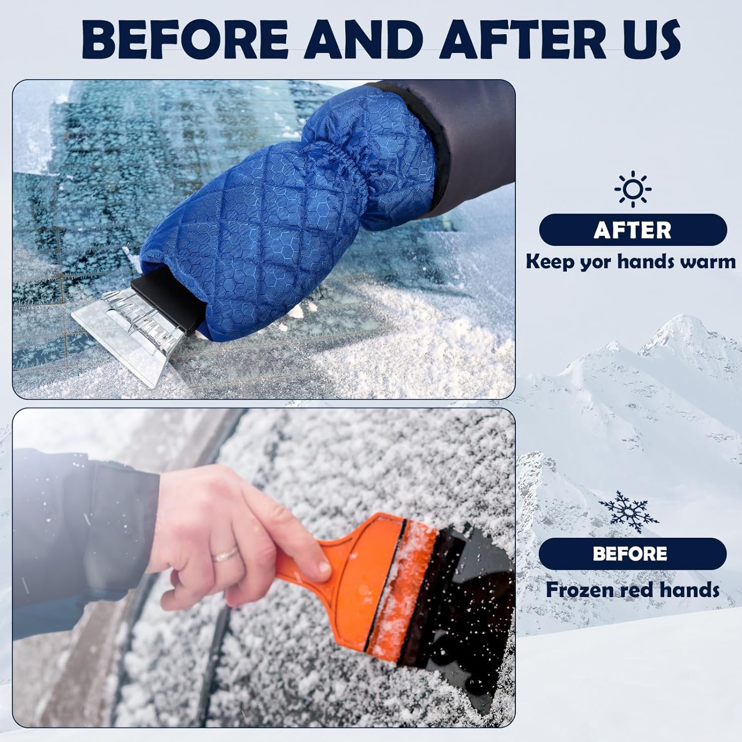 9 pack ice scraper with glove — view 6