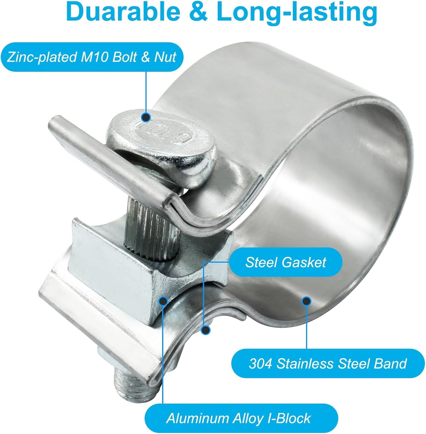 1.75 inch exhaust clamp 2-pack — view 5