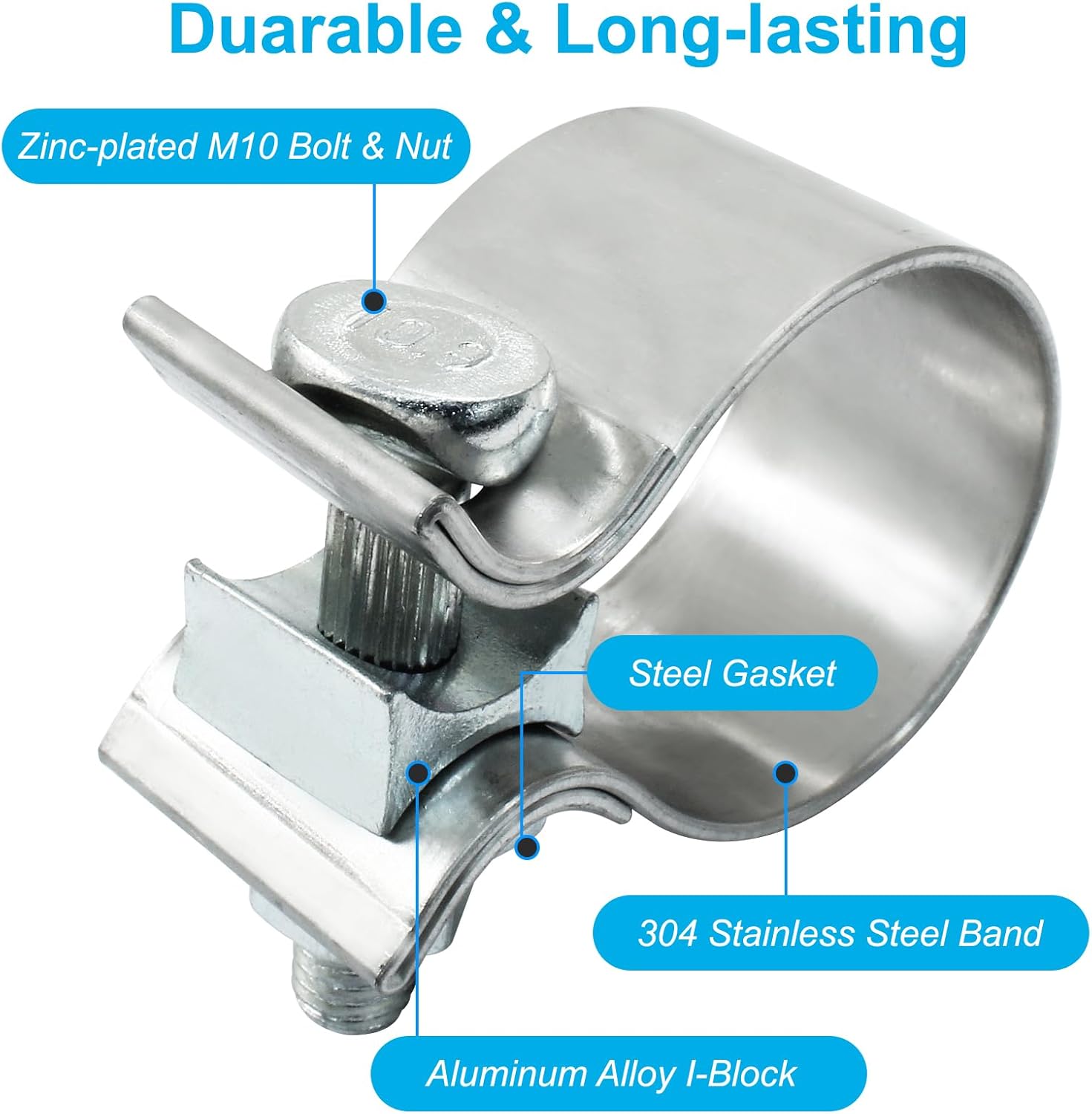 1.75 inch exhaust clamp 2-pack — view 5