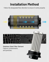 10 micron inline fuel filter with adapters — view 4