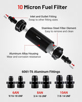 10 micron inline fuel filter with adapters — view 5