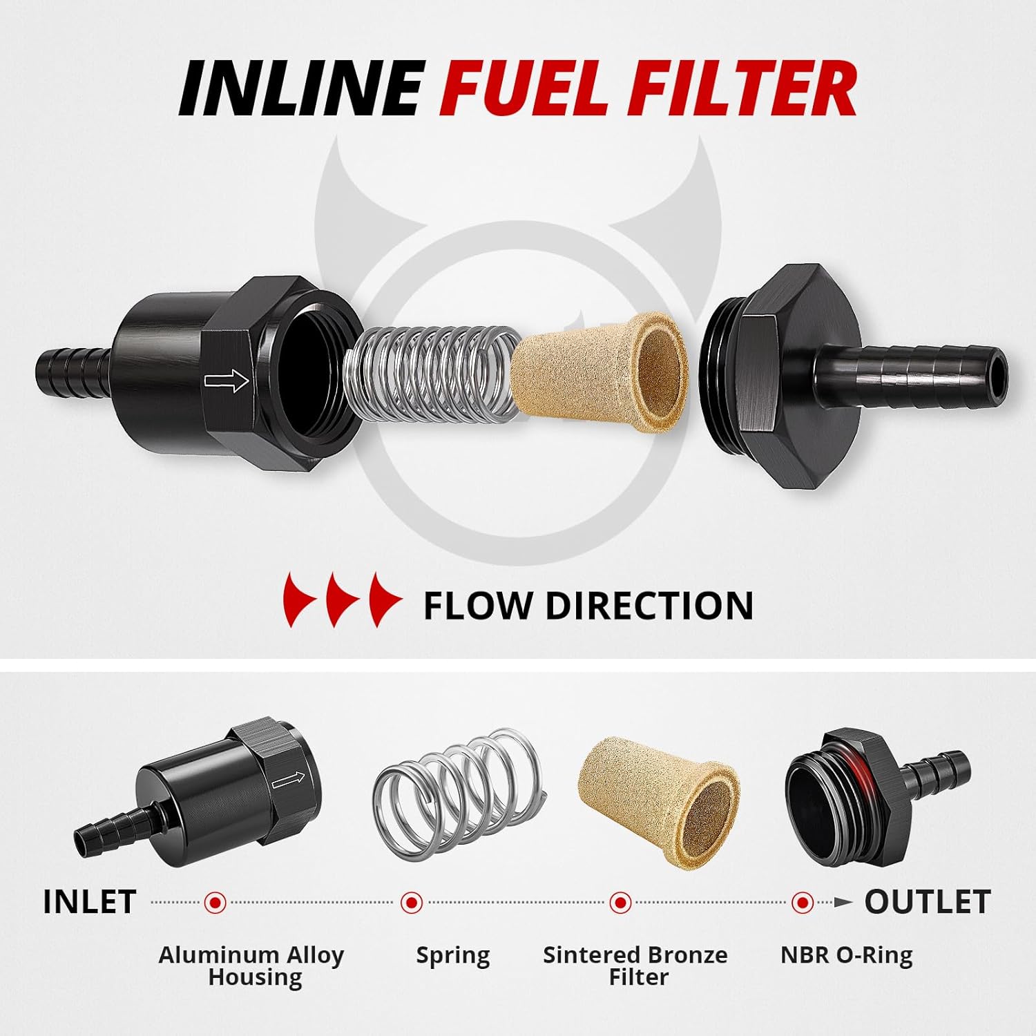 3/8 inch billet inline fuel filter — view 4