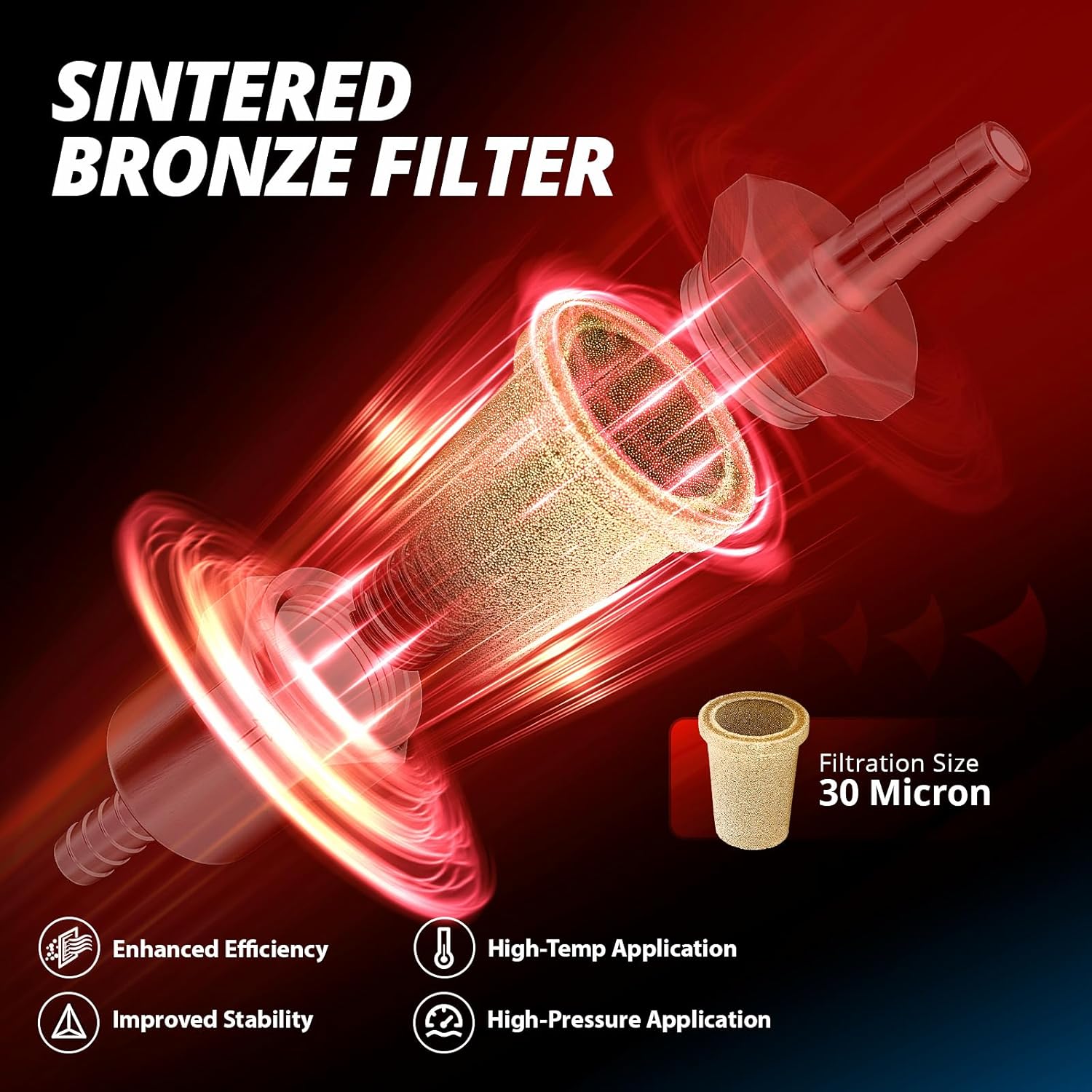3/8 inch billet inline fuel filter — view 5