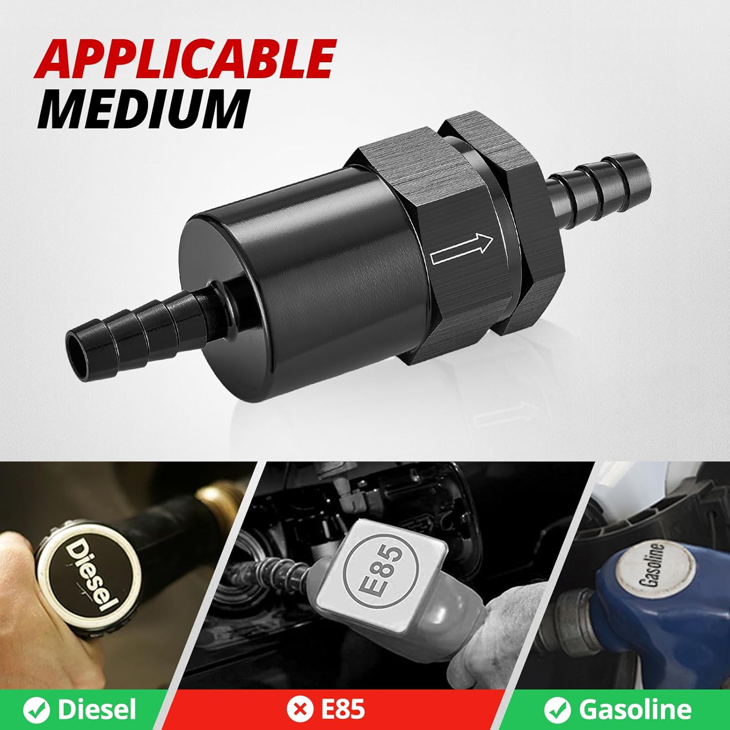 3/8 inch billet inline fuel filter — view 6