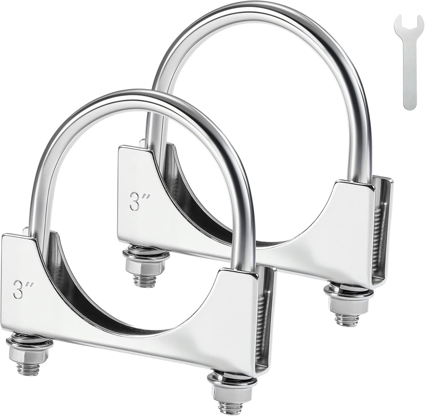3 inch U-bolt exhaust clamp 2-pack — view 2