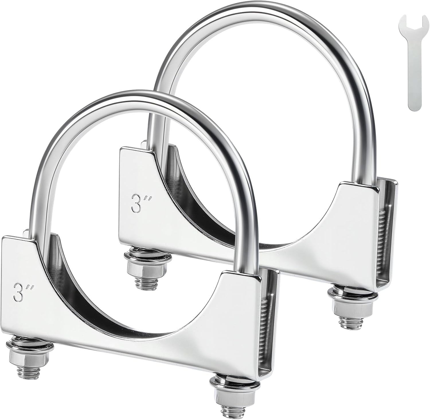 3 inch U-bolt exhaust clamp 2-pack — view 2