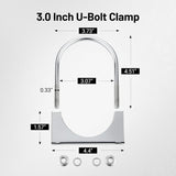 3 inch U-bolt exhaust clamp 2-pack — view 3