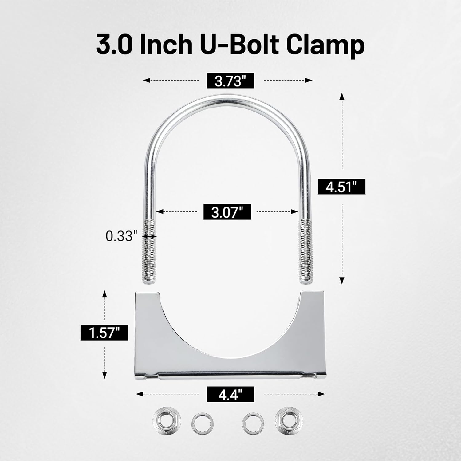 3 inch U-bolt exhaust clamp 2-pack — view 3
