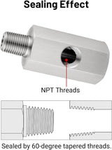1/8 NPT oil pressure sensor tee adapter — view 7