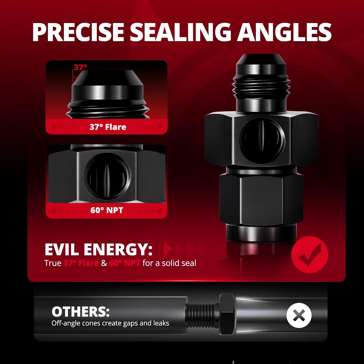 6AN fuel pressure take-off adapter 2-pack — view 5