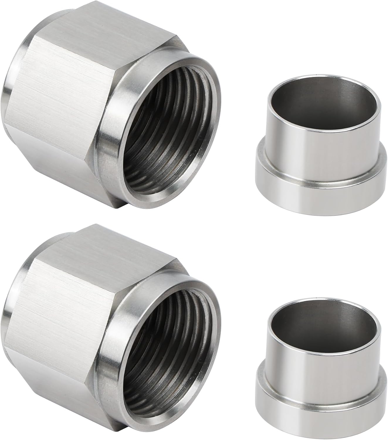 6AN hardline tube nut and sleeve 2-pack — view 2