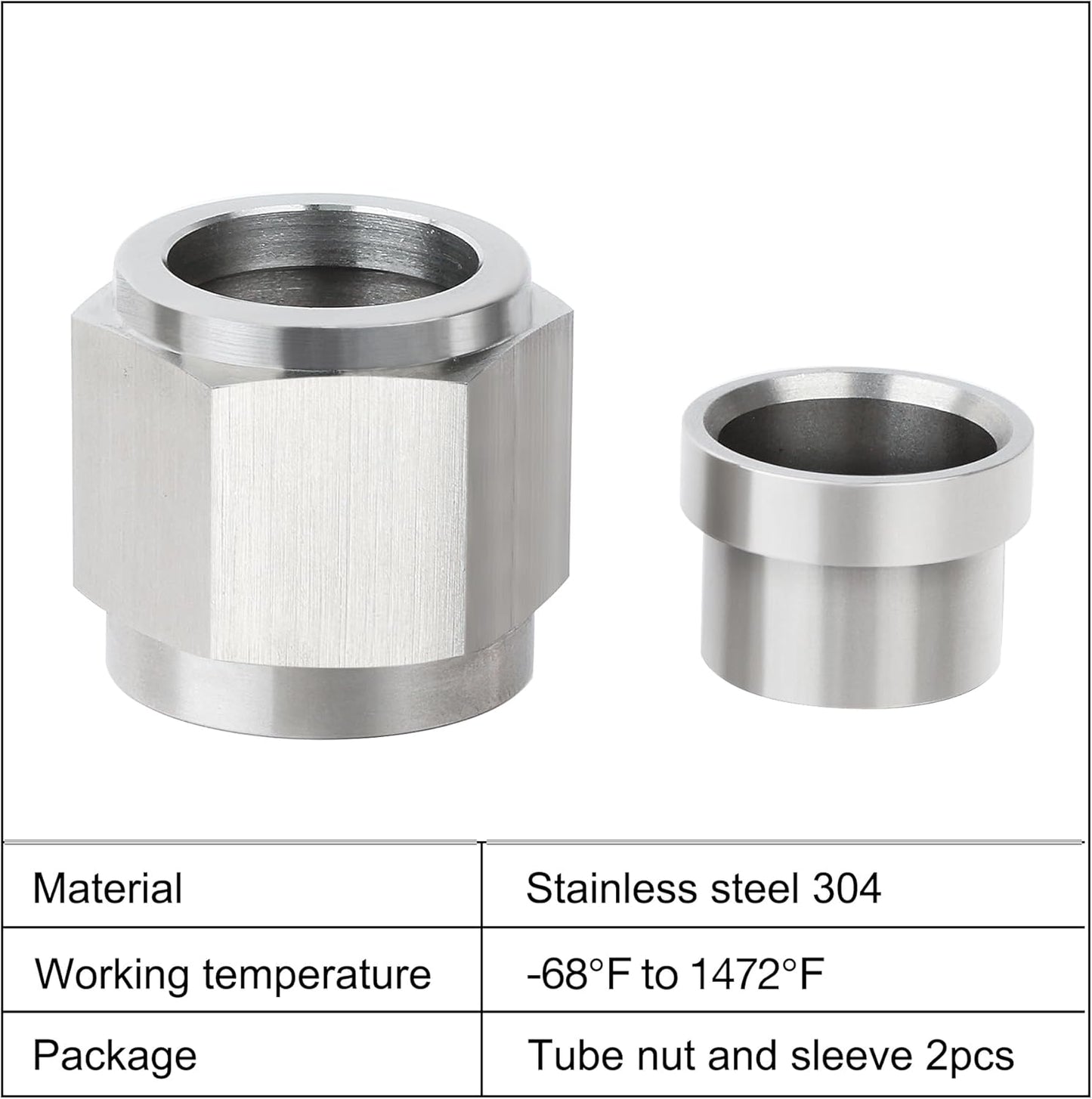 6AN hardline tube nut and sleeve 2-pack — view 4