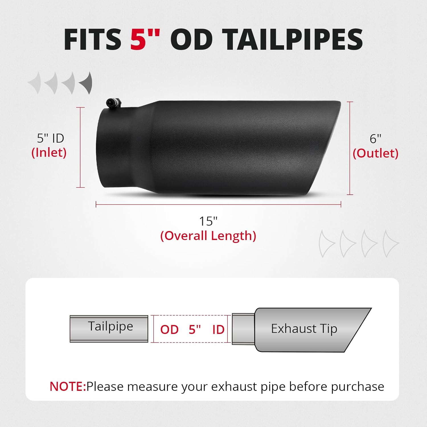 5 to 6 inch diesel exhaust tip — view 4