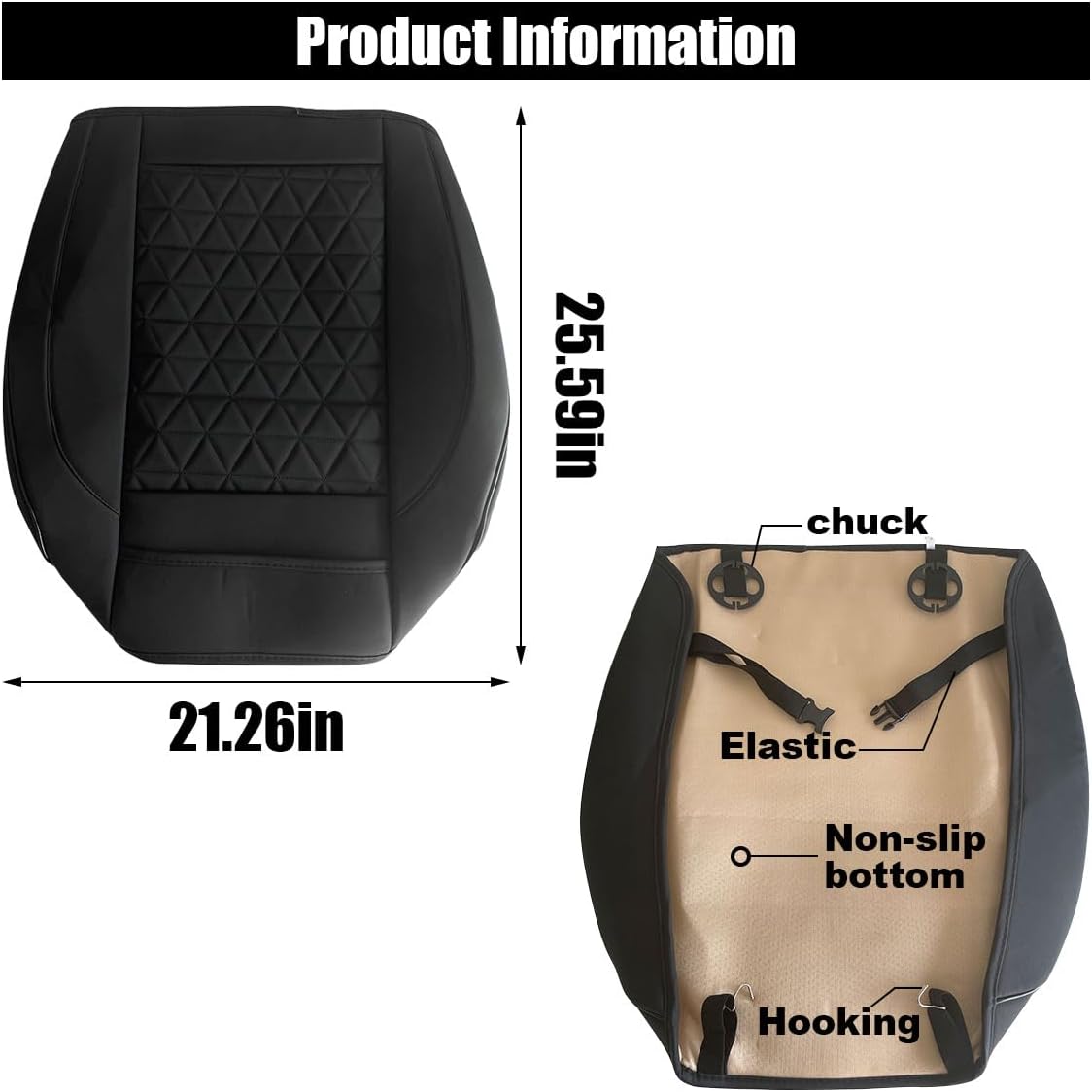 Leather car front seat cover — view 3