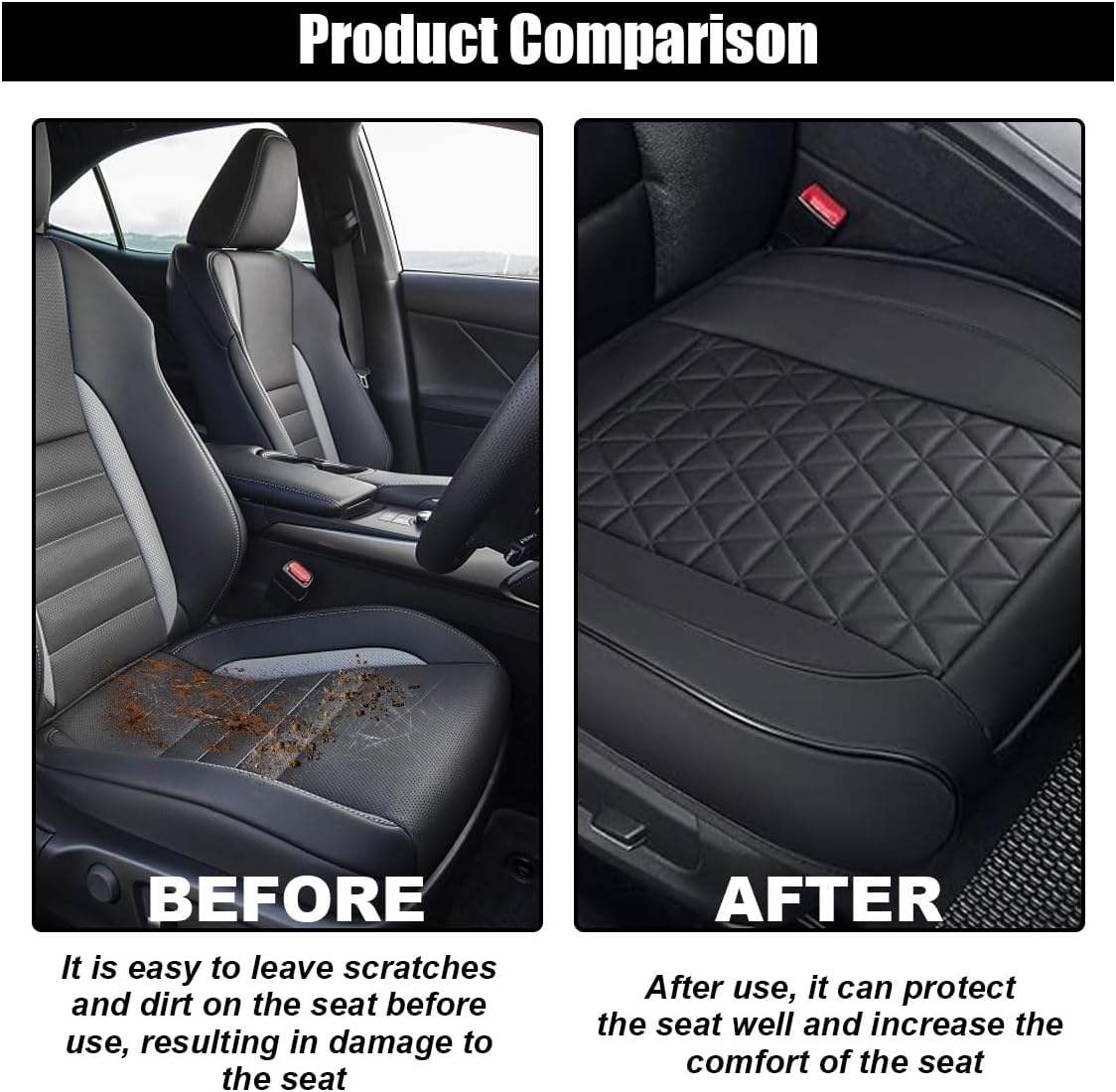 Leather car front seat cover — view 5