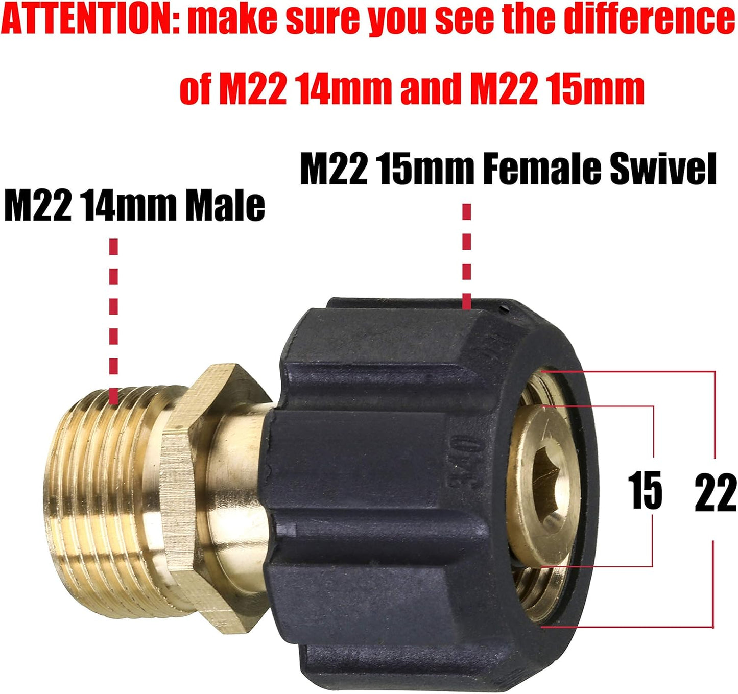 Pressure Washer Adapter and M22 Pressure — view 3