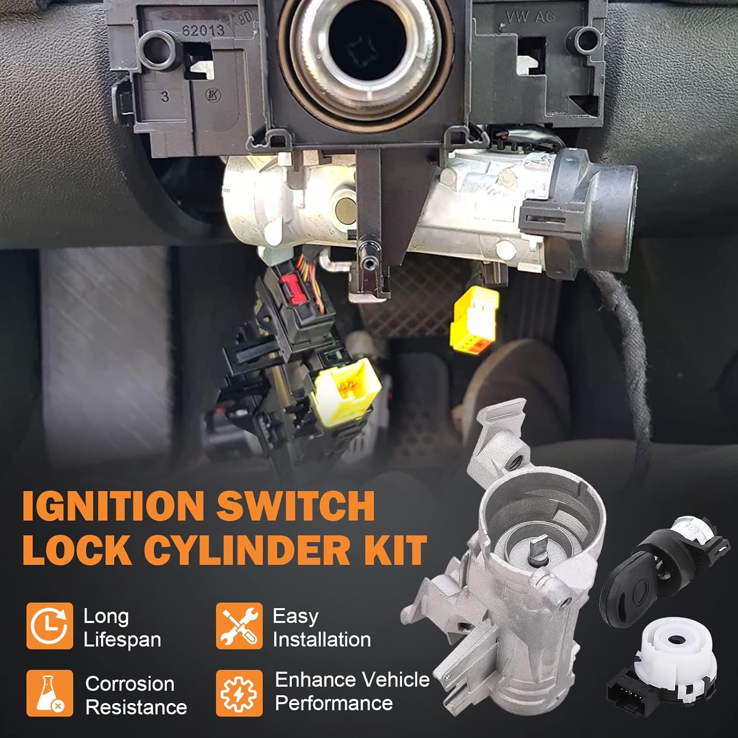 Ignition Switch Lock Cylinder 1K0905851B — view 3