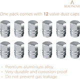 Aluminium tyre valve stem caps, silver — view 6