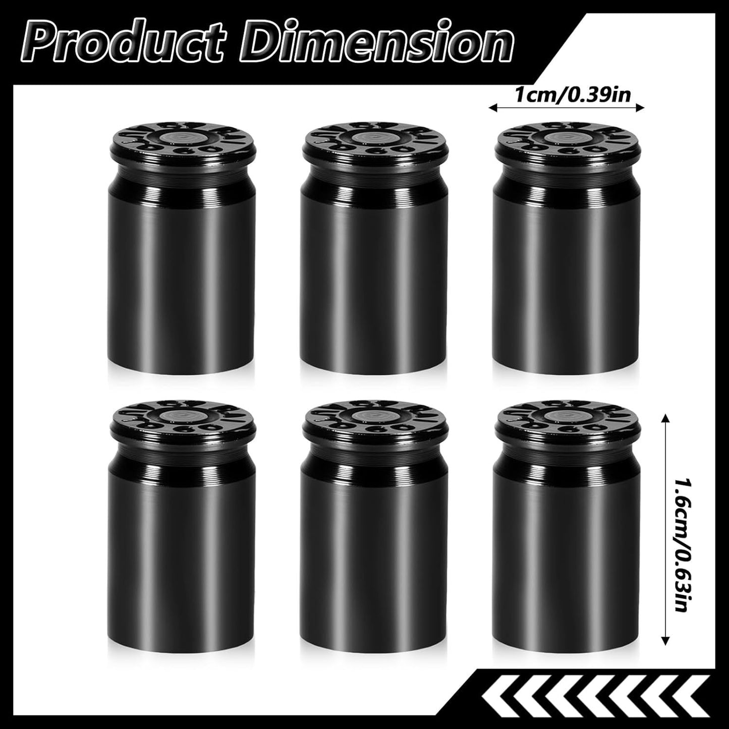 6 Pcs Bullet Tyre Valve Stem Caps — view 3