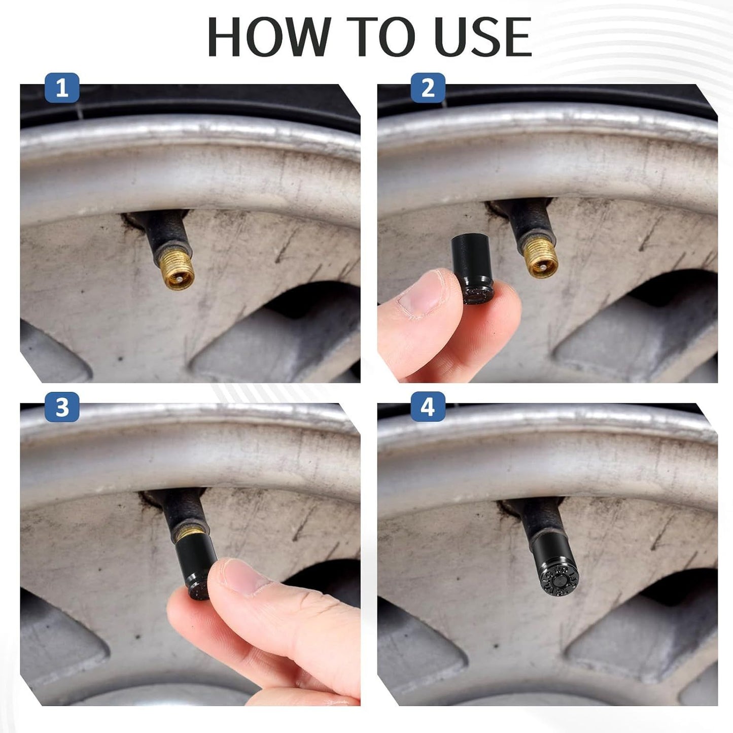 6 Pcs Bullet Tyre Valve Stem Caps — view 6
