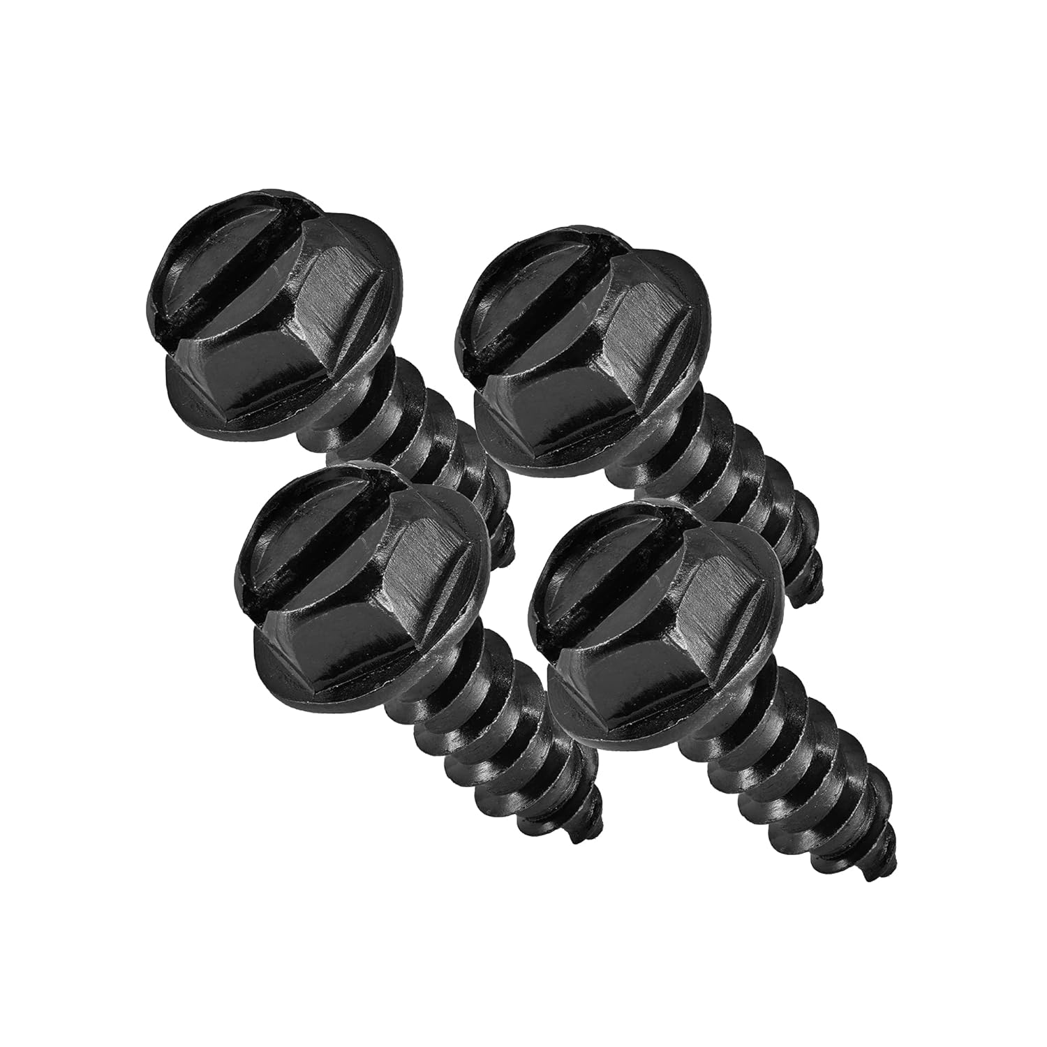 Black license plate screws stainless — view 2