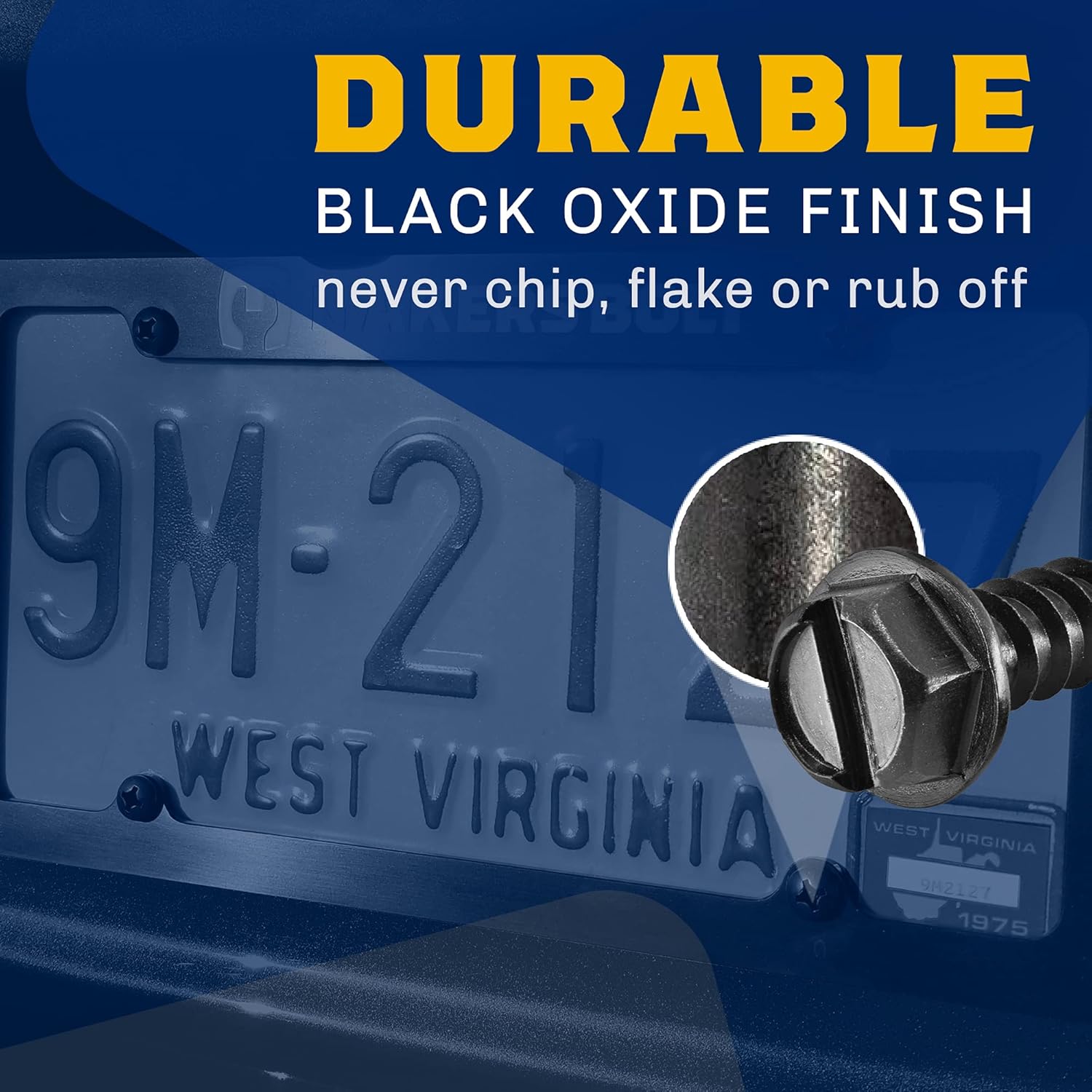 Black license plate screws stainless — view 6