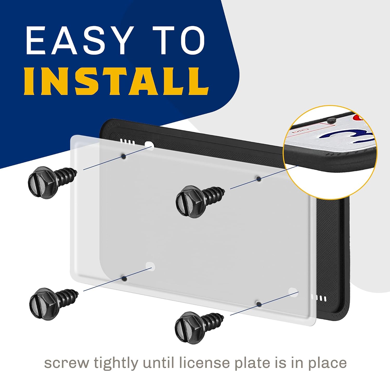 Black license plate screws stainless — view 7