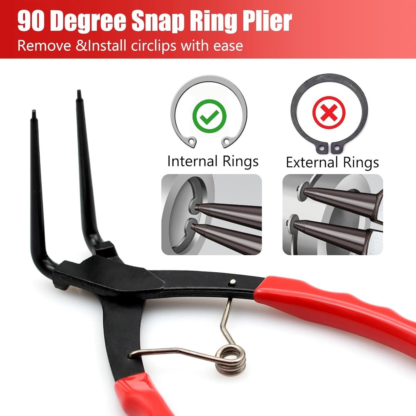 90 Degree Long Nose Snap Ring Pliers — view 5
