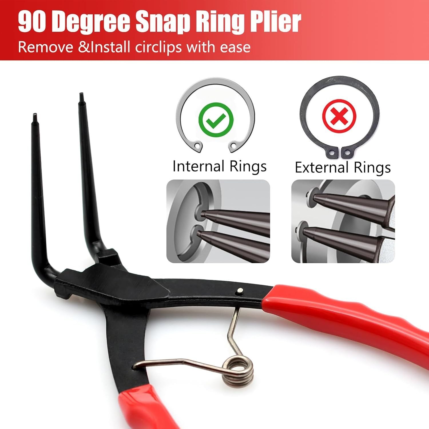 90 Degree Long Nose Snap Ring Pliers — view 5