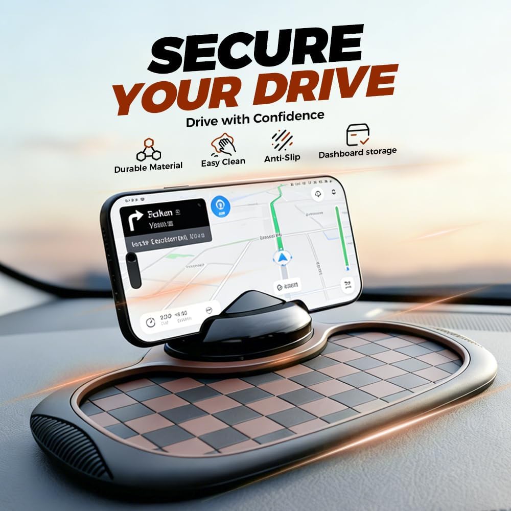 Car dashboard anti-slip phone mat — view 3