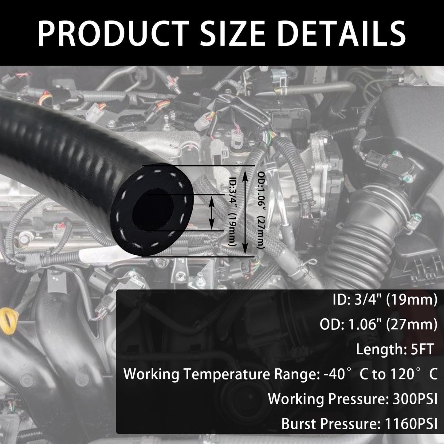 3/4 inch fuel line hose, 5ft — view 3
