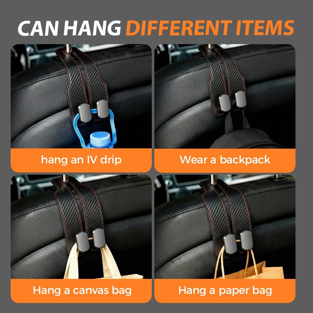 Car seat back double storage hook, 2 pcs — view 6