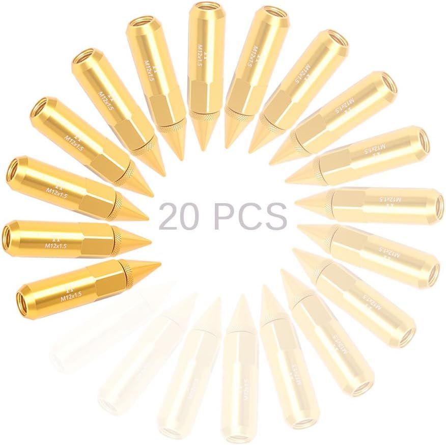 20Pcs Gold M12X1.5 60mm Extended Tuner Cap — view 3