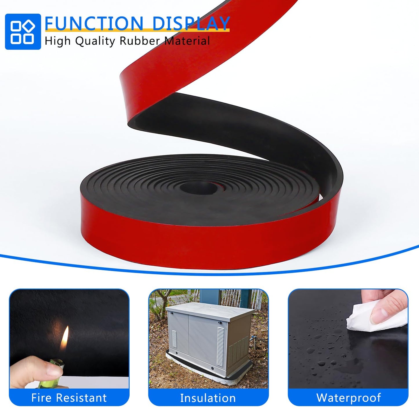 Adhesive Solid Rubber Strips, 1/2 Wide — view 5