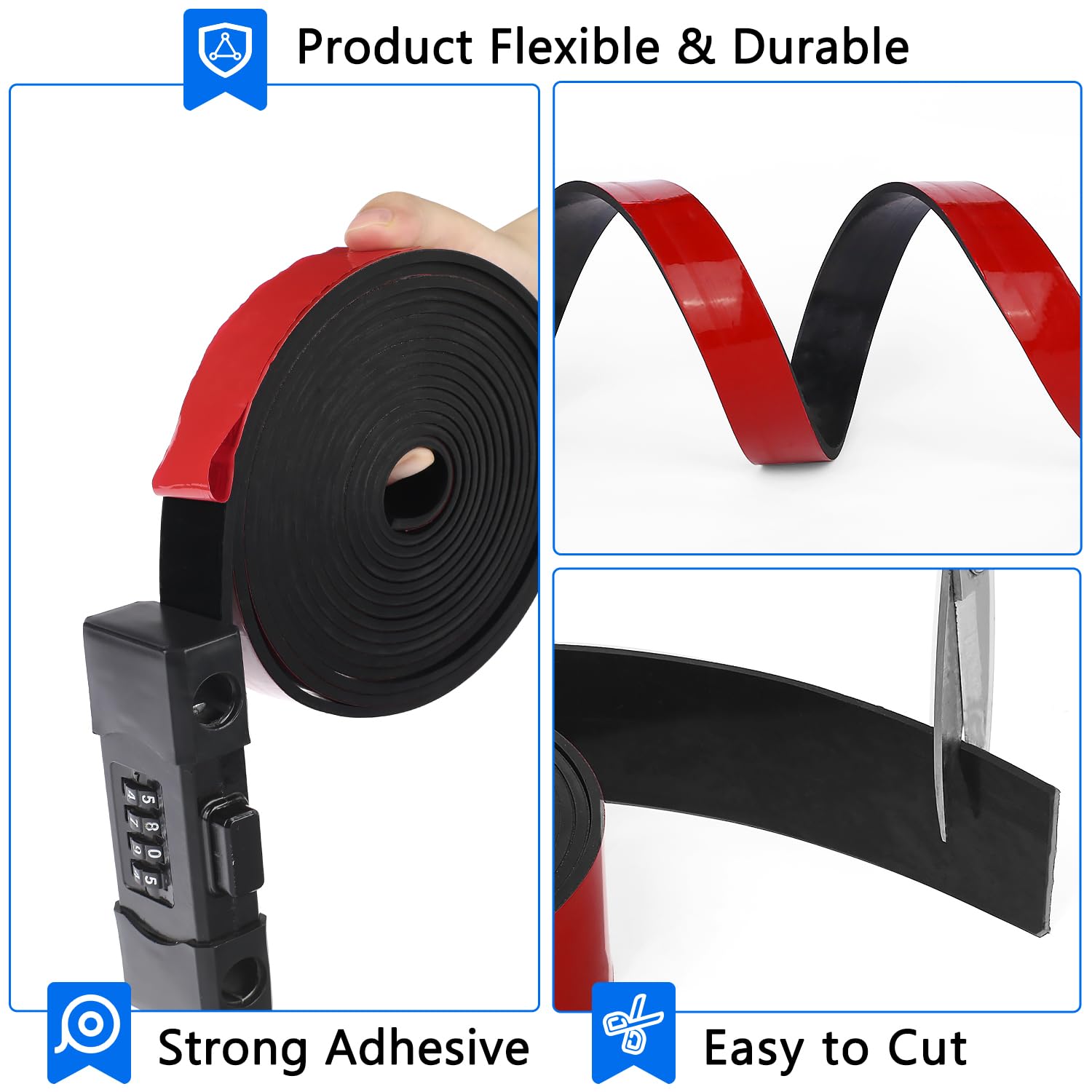 Adhesive Solid Rubber Strips, 1/2 Wide — view 6