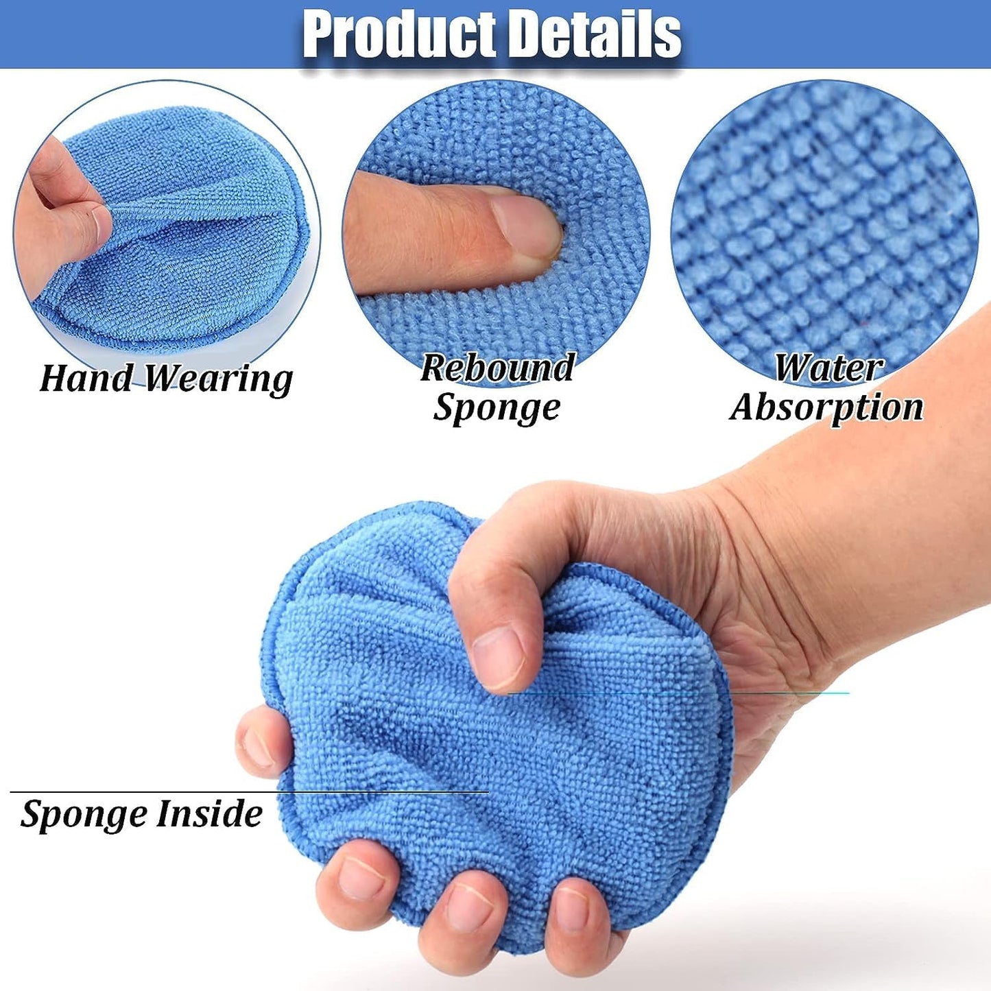 Microfiber Wax Applicator Pads, Car Wax — view 4